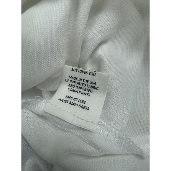 SHOW ME YOUR MUMU Juliet White Maxi Dress Bell Sleeves Sheer Bottom Revolve XS - Picture 8 of 9